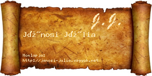 Jánosi Júlia névjegykártya